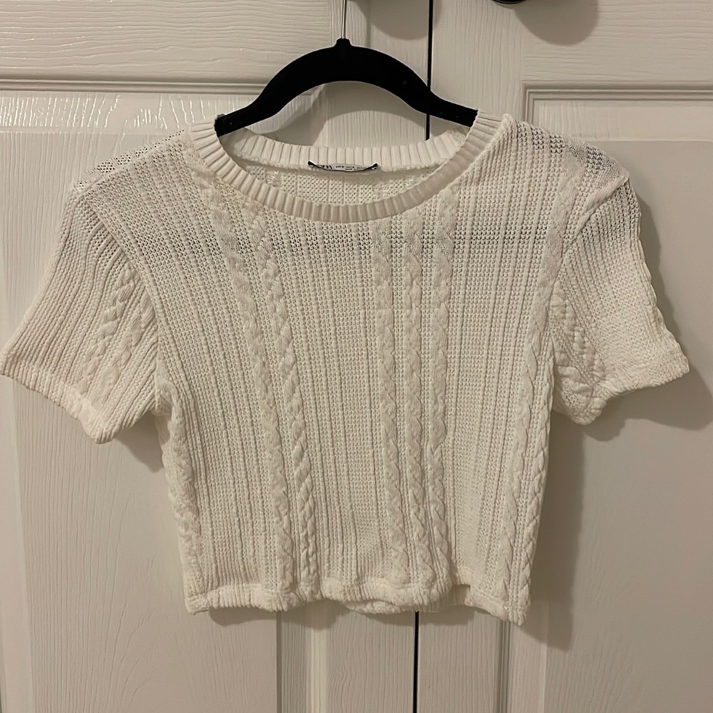 ZARA Crop knit tee